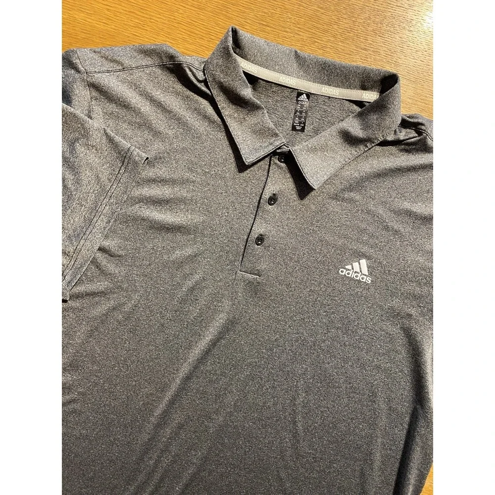 ADIDAS Golf Men's Size 2XL Gray Polo Shirt Polyester/Spandex Performance Stretch